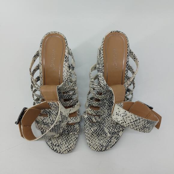 Vionic Sami Heeled Sandals White Snakeskin Womens Size 7 - Picture 10 of 14